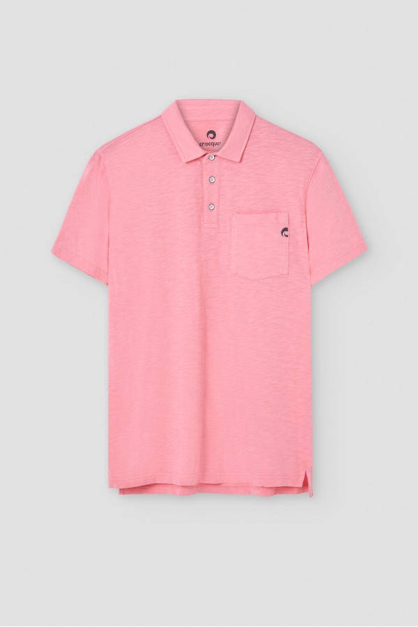Slub short sleeve polo