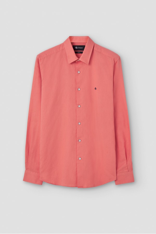 Camisa lino cuello clásico