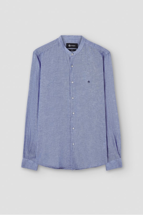 Camisa lino cuello mao