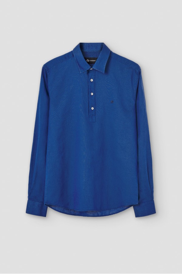 Camisa polera lino manga larga