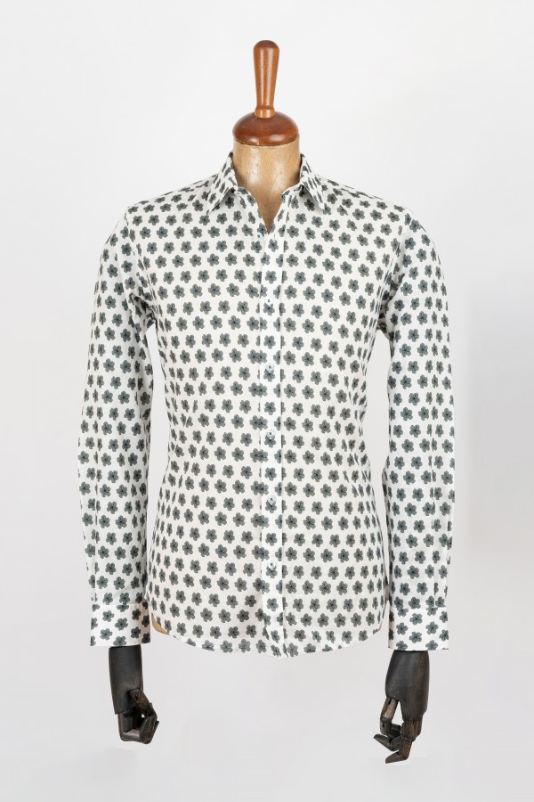 Flower printed linen shirt