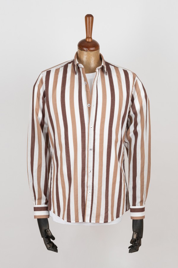 Bicolor stripes printed shirt