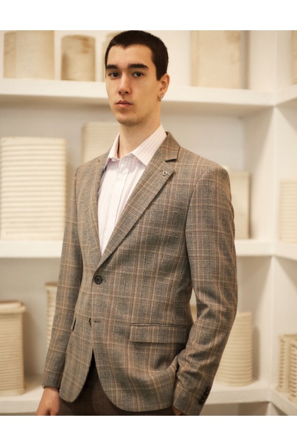 Americana cuadros bolsillos...