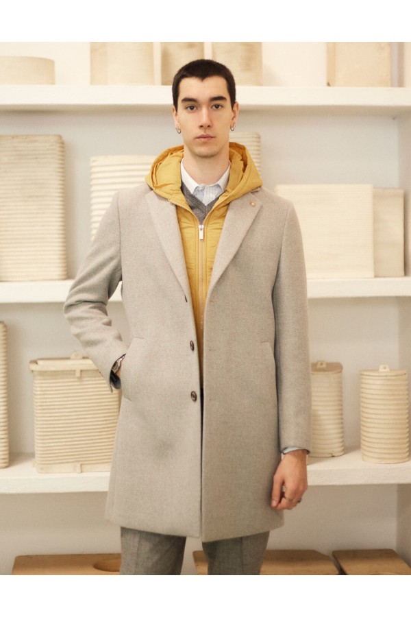 3-button Coat with...