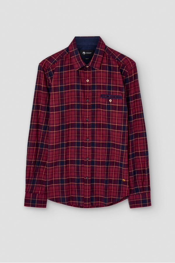 Camisa cuadros con bolsillo...