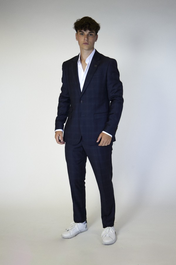 Traje cuadros slim fit