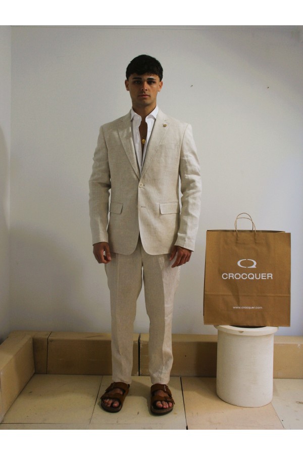 Traje 100% lino new regular...