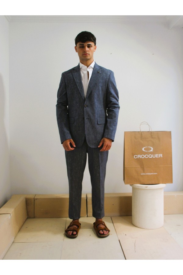 Traje de lino pata de gallo...
